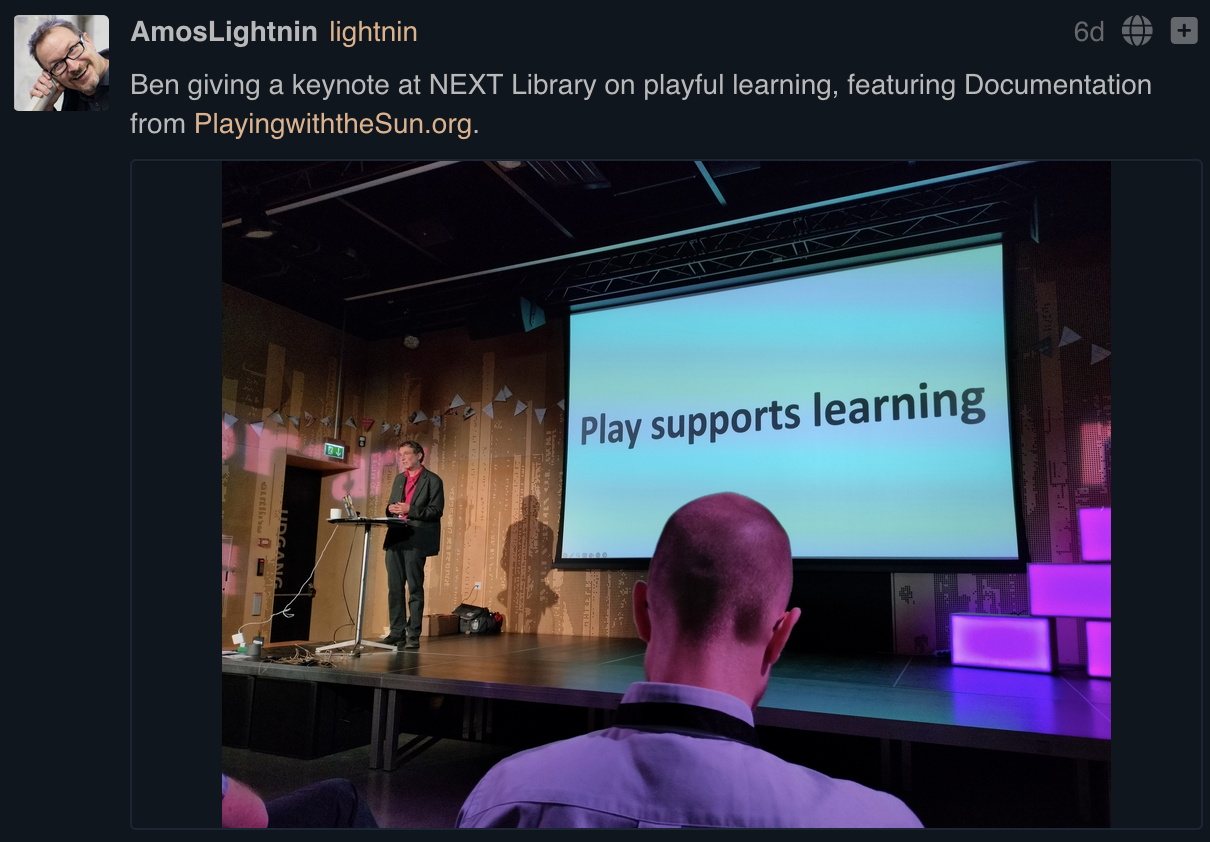 Ben Mardell presenting his keynote on Playful Learning in the Library at NEXT 2023